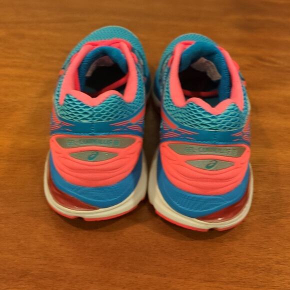 Asics GEL-Cumulus 18 Metallic Blue Orange Running Shoes size 7 - Picture 5 of 7